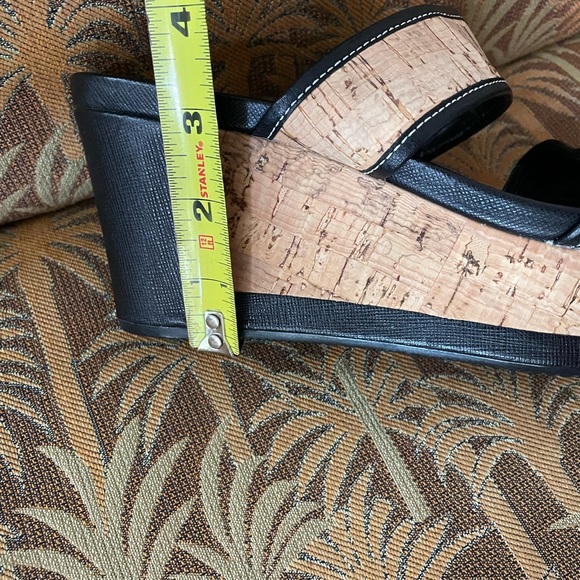 PRADA | Cork Wedge Sandals | Black | Size 37 - Picture 8 of 15